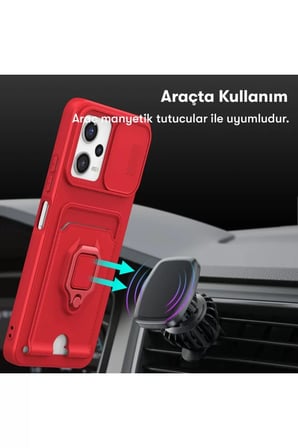Newface Xiaomi Poco X5 5G Kılıf Zuma Kartvizitli Yüzüklü Silikon - Lacivert