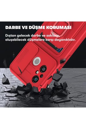 Newface Xiaomi Redmi 12C Kılıf Zuma Kartvizitli Yüzüklü Silikon - Lacivert
