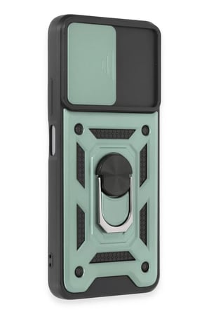 Newface Xiaomi Redmi Note 12 5G Kılıf Pars Lens Yüzüklü Silikon - Yeşil