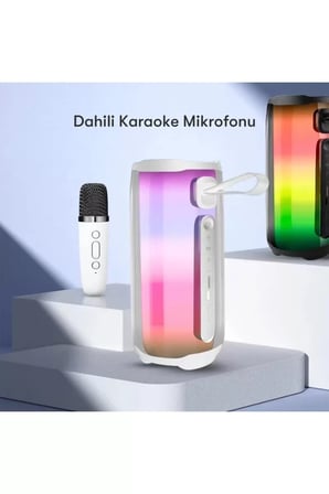 Newface Pluse 5 Mikrofonlu RGB Kablosuz Hoparlör - Beyaz