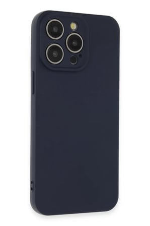Newface Apple iPhone 15 Pro Max Kılıf Nano içi Kadife Silikon - Lacivert