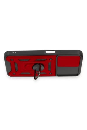 Newface Samsung Galaxy M14 5G Kılıf Pars Lens Yüzüklü Silikon - Kırmızı