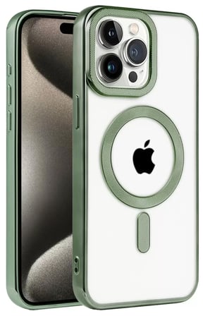 Newface Apple iPhone 14 Pro Max Kılıf Kronos Magsafe Kapak - Koyu Yeşil