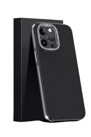 Joko Apple iPhone 15 Pro Max Kılıf Aramid 600D Kevlar Karbon Fiber Magsafe Kapak - Gri
