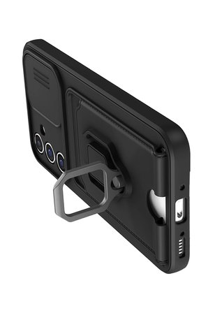 Newface Samsung Galaxy A05S Kılıf Zuma Kartvizitli Yüzüklü Silikon - Siyah