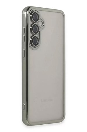Newface Samsung Galaxy S23 FE Kılıf Razer Lensli Silikon - Gümüş