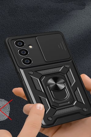 Newface Samsung Galaxy A05S Kılıf Pars Lens Yüzüklü Silikon - Gümüş