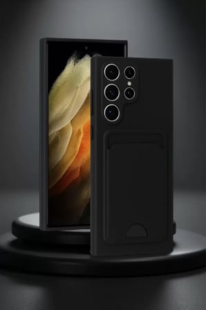 Newface Samsung Galaxy S24 Ultra Kılıf Kelvin Kartvizitli Silikon - Kırmızı