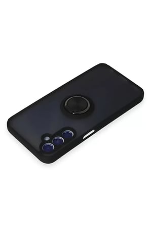 Newface Samsung Galaxy M34 5G Kılıf Montreal Yüzüklü Silikon Kapak - Siyah
