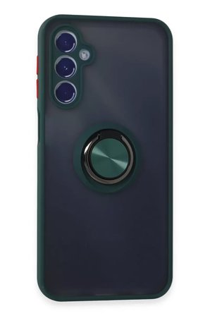 Newface Samsung Galaxy M34 5G Kılıf Montreal Yüzüklü Silikon Kapak - Yeşil