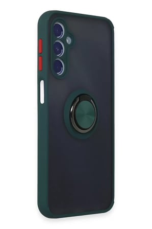 Newface Samsung Galaxy M34 5G Kılıf Montreal Yüzüklü Silikon Kapak - Yeşil