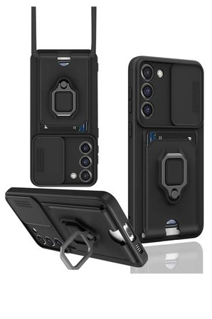 Newface Samsung Galaxy S24 Plus Kılıf Zuma Kartvizitli Yüzüklü Silikon - Siyah