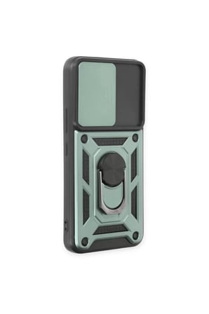 Newface Samsung Galaxy S24 Kılıf Pars Lens Yüzüklü Silikon - Yeşil