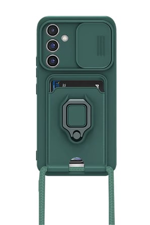 Newface Samsung Galaxy A25 5G Kılıf Zuma Kartvizitli Yüzüklü Silikon - Yeşil