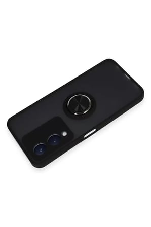 Newface Vivo Y17S Kılıf Montreal Yüzüklü Silikon Kapak - Siyah