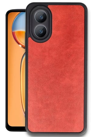 Newface Oppo A38 Kılıf Aras Deri Kapak - Kırmızı