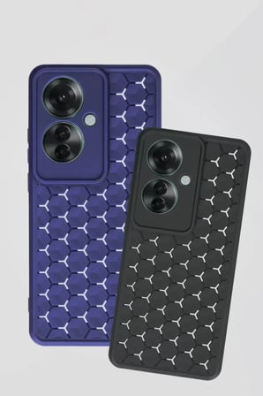 Newface Oppo Reno 11F Kılıf Petek Silikon Kapak - Siyah