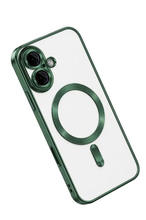 Newface Apple iPhone 16 Kılıf Kross Magneticsafe Kapak - Koyu Yeşil