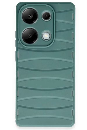 Newface Xiaomi Redmi Note 13 Pro 4G Kılıf Bibercas Silikon Kapak - Koyu Yeşil