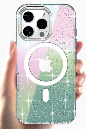 Joko Apple iPhone 15 Pro Max Rasasi Simli Magsafe Kapak - Şeffaf