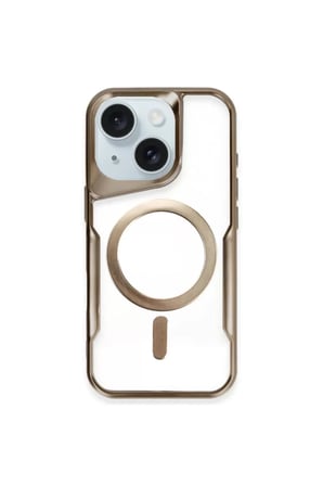 Newface Apple iPhone 14 Kılıf Boyi Magsafe Silikon Kapak - Kahverengi