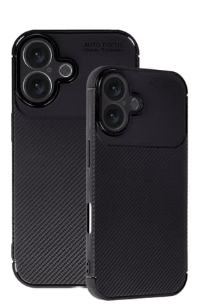 Newface iPhone 16 Kılıf Auto Focus Karbon Kapak - Siyah