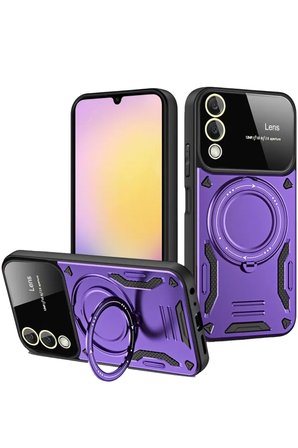 Newface Samsung Galaxy S25 Edge Kılıf Joy Lens Standlı Kapak - Mor