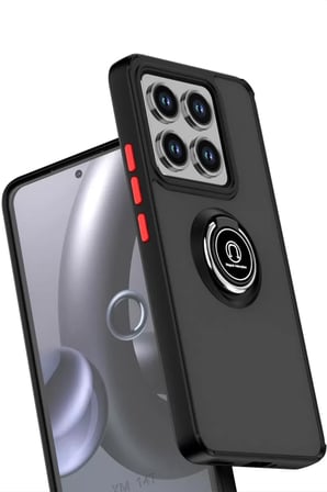 Newface Xiaomi Mi 14T Pro Kılıf Montreal Yüzüklü Silikon Kapak - Kırmızı
