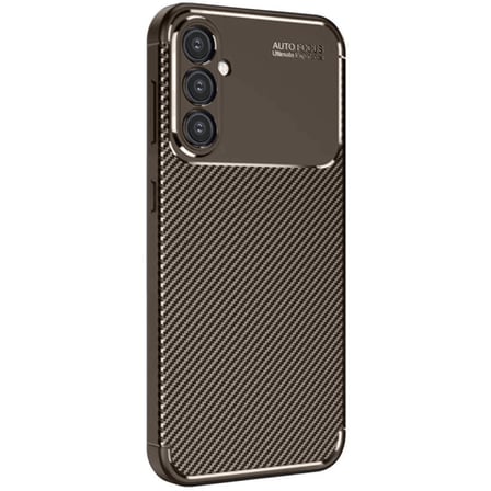 Newface Samsung Galaxy A26 Kılıf Auto Focus Karbon Kapak - Kahverengi