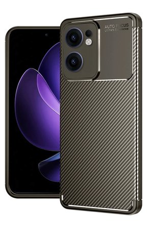 Newface Oppo Reno 13F Kılıf Auto Focus Karbon Kapak - Kahverengi