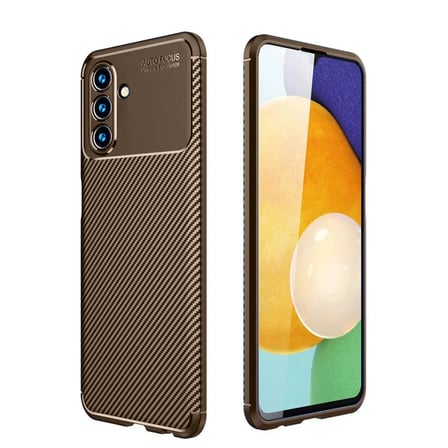 Newface Samsung Galaxy A36 Kılıf Auto Focus Karbon Kapak - Kahverengi