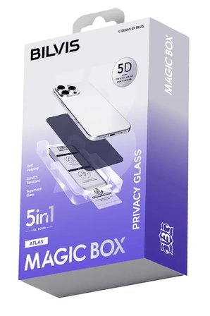 Newface Apple iPhone 14 Pro Max Bilvis 5in1 5D Magic Hayalet Cam Ekran Koruyucu - Siyah