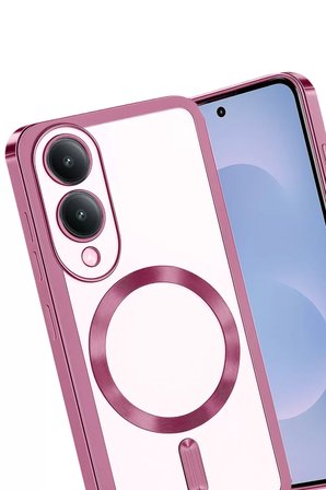Newface Samsung Galaxy S25 Edge Kross Magneticsafe Kapak - Rose