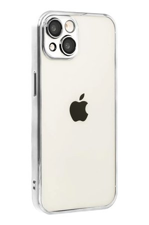 Newface Apple iPhone 15 Razer Lensli Silikon - Gümüş