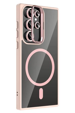 Joko Samsung Galaxy S25 Ultra Remim Lensli Magsafe Standlı Kapak - Pembe