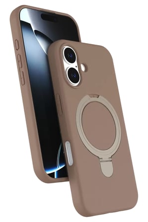 Newface Apple iPhone 16 Regal Magsafe Standlı Kapak - Çöl Titanyum