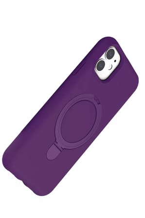 Newface Apple iPhone 11 Regal Magsafe Standlı Kapak - Derin Mor