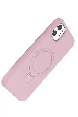 Newface Apple iPhone 11 Regal Magsafe Standlı Kapak - Açık Pembe