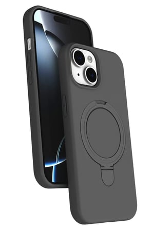 Newface Apple iPhone 15 Plus Regal Magsafe Standlı Kapak - Titan Gri