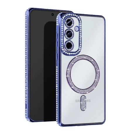 Newface Samsung Galaxy A25 5G Joke Simli Magneticsafe Kılıf - Mavi