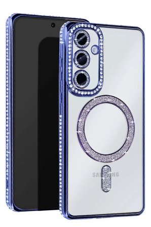 Newface Samsung Galaxy A55 5G Joke Simli Magneticsafe Kılıf - Mavi