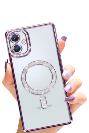 Newface Samsung Galaxy A06 Joke Simli Magneticsafe Kılıf - Derin Mor
