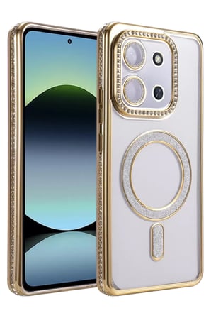 Newface Xiaomi Redmi 15C 4G Joke Simli Magneticsafe Kılıf - Gold