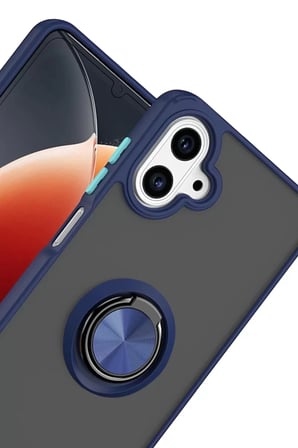 Newface Samsung Galaxy A07 4G Montreal Yüzüklü Silikon Kapak - Lacivert