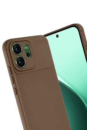Newface Oppo Reno 14 Auto Focus Karbon Kapak - Kahverengi