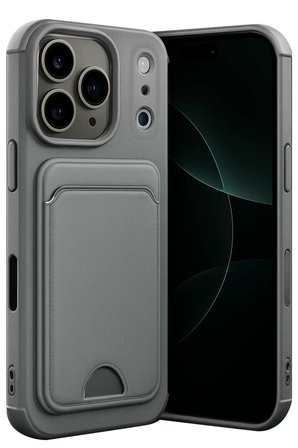 Newface Apple iPhone 17 Pro Kelvin Kartvizitli Silikon - Gri