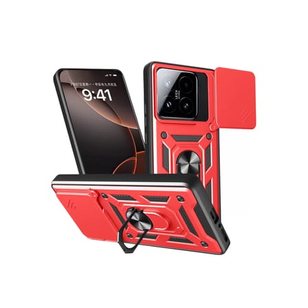 Newface Xiaomi Mi 15T Pars Lens Yüzüklü Silikon - Kırmızı