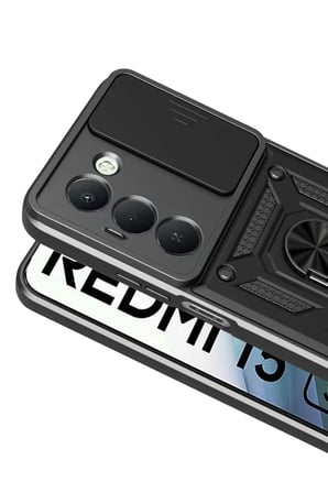 Newface Xiaomi Redmi 15 4G Pars Lens Yüzüklü Silikon - Siyah