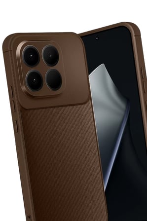 Newface Xiaomi Mi 15T Auto Focus Karbon Kapak - Kahverengi