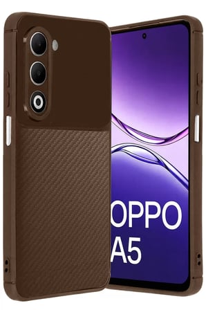 Newface Oppo A5 4G Auto Focus Karbon Kapak - Kahverengi